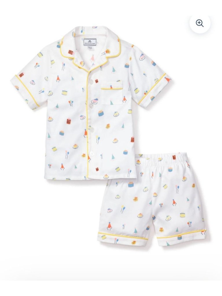 Petite Plume Kids Birthday Cake Print Short Pajama Set